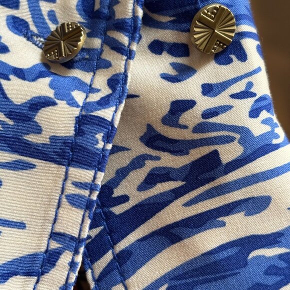 Zara Womens Satin Effect Blue/White Paisley Printed collared Blouse SZ: XL - Picture 7 of 12